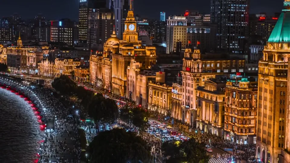 Video still: Shanghai’s riverfront lights